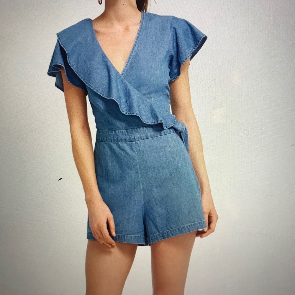 NWOT Draper James Denim Romper